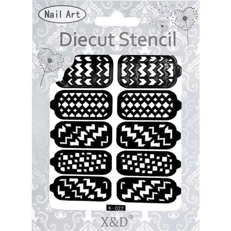 Stencil for decorative manicure X&D K-022 (4553) ___MIS028