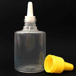 33 ml bottle with yellow...