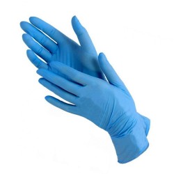 Blue nitrile gloves without...