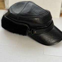 Leather cap, warm!  (5339)