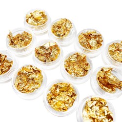 Set of gold leaf 12 jars...