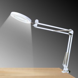 White Table Lamp with 5X...